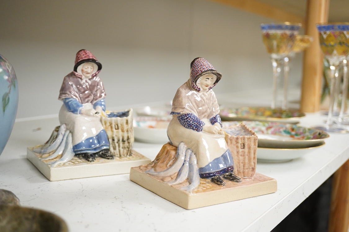 Two Eric Bradley pottery figures of Brighton fisherwomen, each with incised signature to the bases and one ‘Ringmer, Sussex’